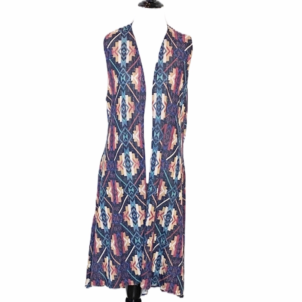 L&B Bohemian Southwestern Kimono Duster Size Medium